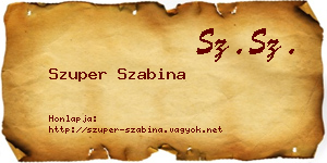 Szuper Szabina névjegykártya
